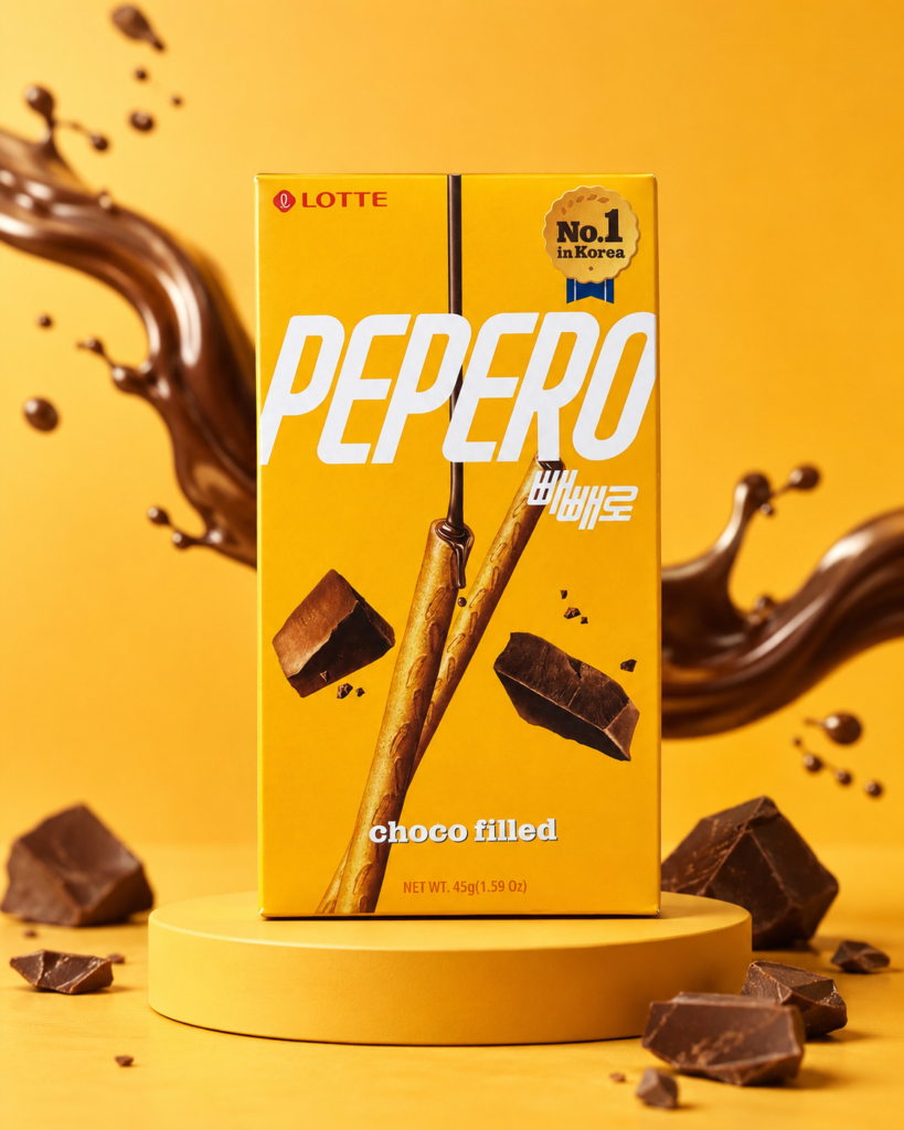 Pepero con relleno de chocolate