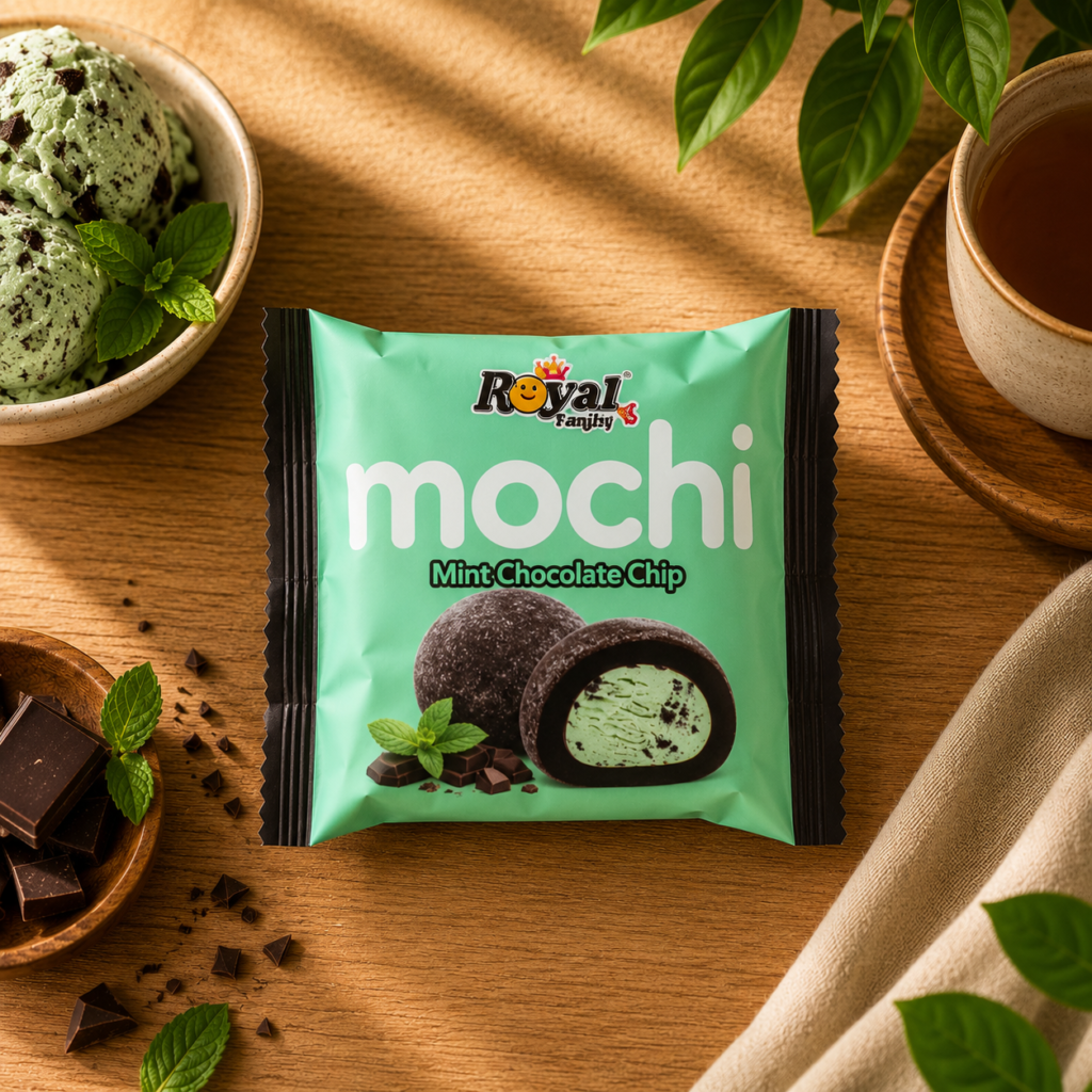 Mochi sabor menta con chocolate
