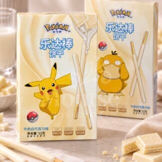Palitos Pikachu con cobertura de chocolate blanco